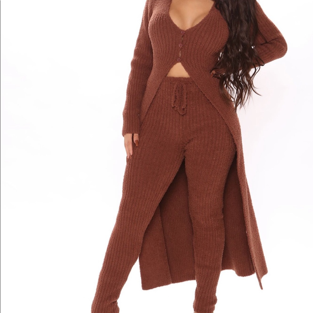 Warm It Up Sweater Legging Set - Brown